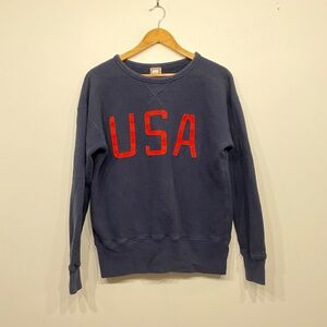 Ebbets Fields Black USA Crew Neck Sweater Small